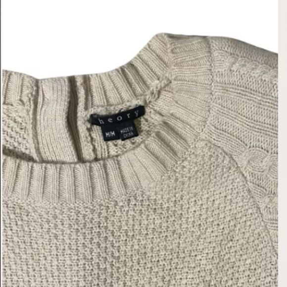 Theory Silasi Woodstock Beige Cashmere Wool Blend Cap Sleeve Sweater Dress - Picture 5 of 7